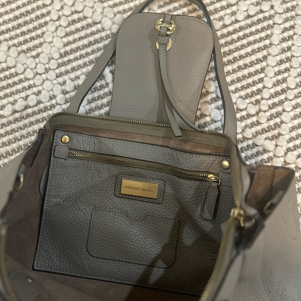 ANNABEL INGALL Beautiful Gray Leather Purse - Picture 7 of 8